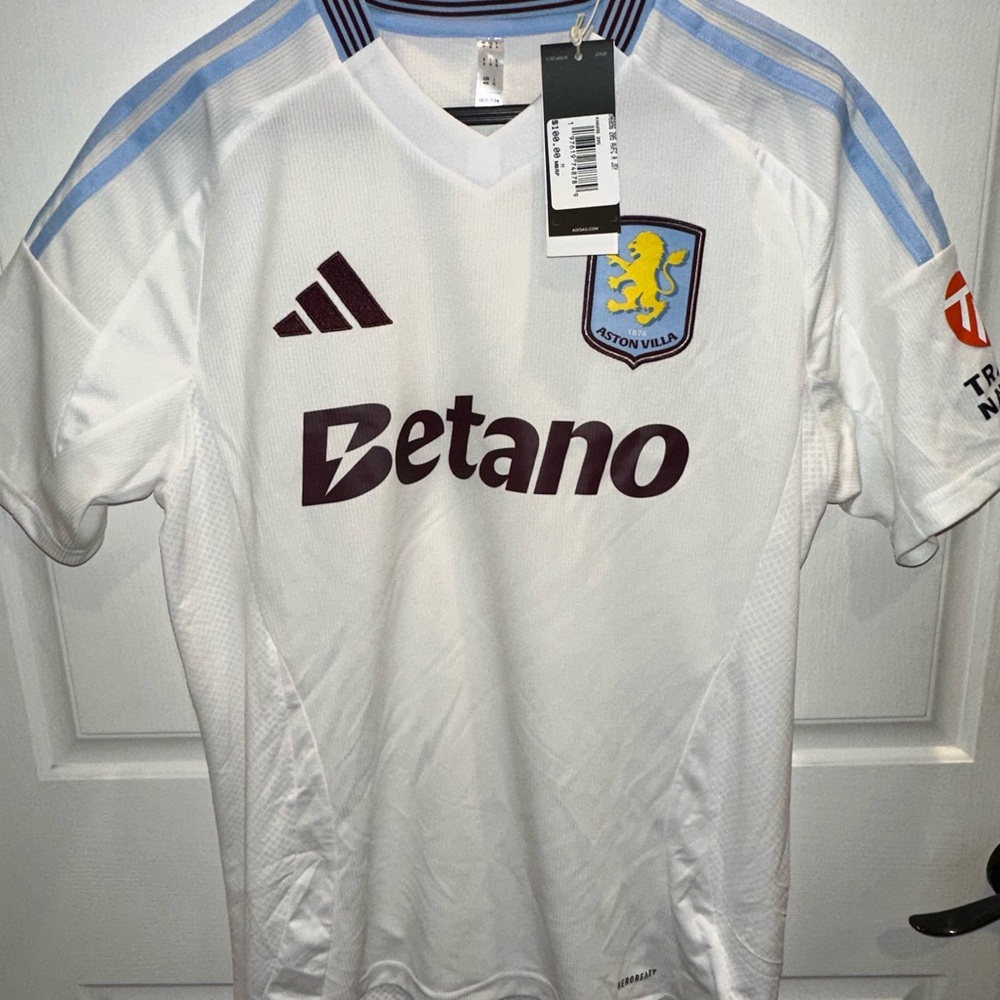 Adidas Aston Villa FC 24/25 Away Soccer Jersey White Medium BRAND NEW WITH TAGS